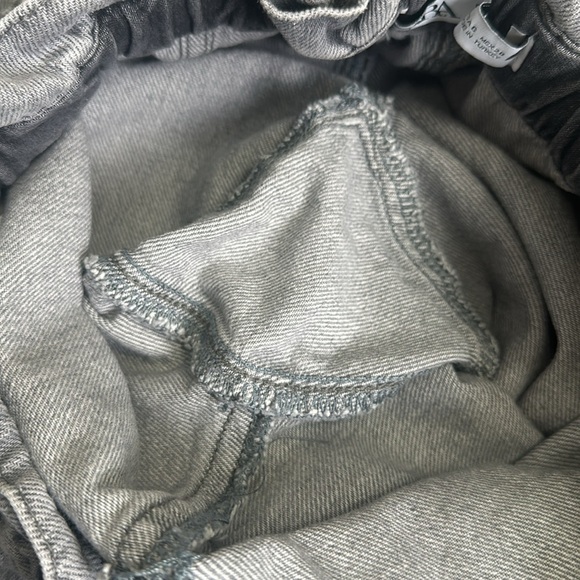 Zara Paperbag Baggy Balloon Leg Grey Button Fly Cotton Denim Jeans Womens Size 6 - Picture 9 of 13